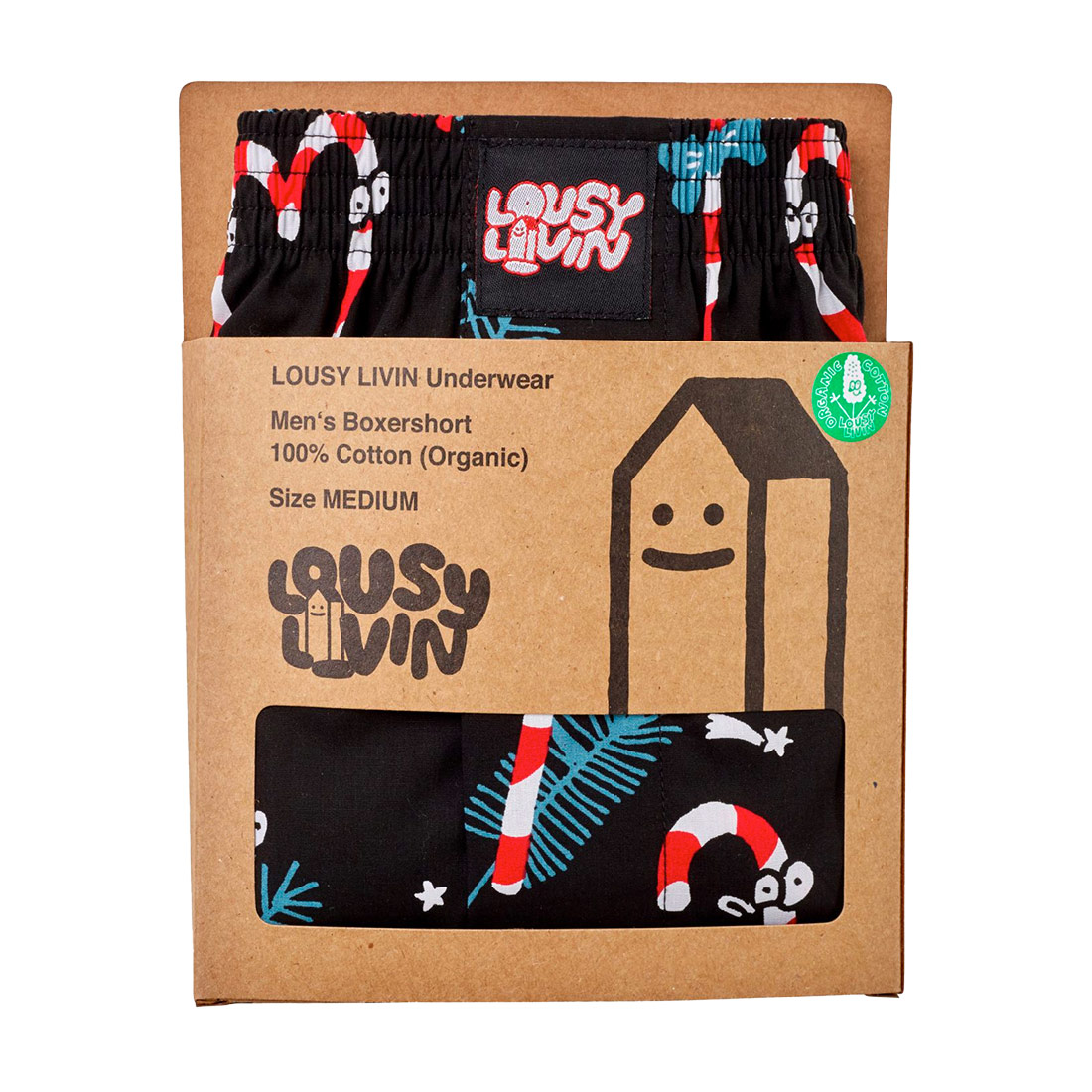 Lousy Livin Weihnachts-Boxershorts Sugar Sticks (black)