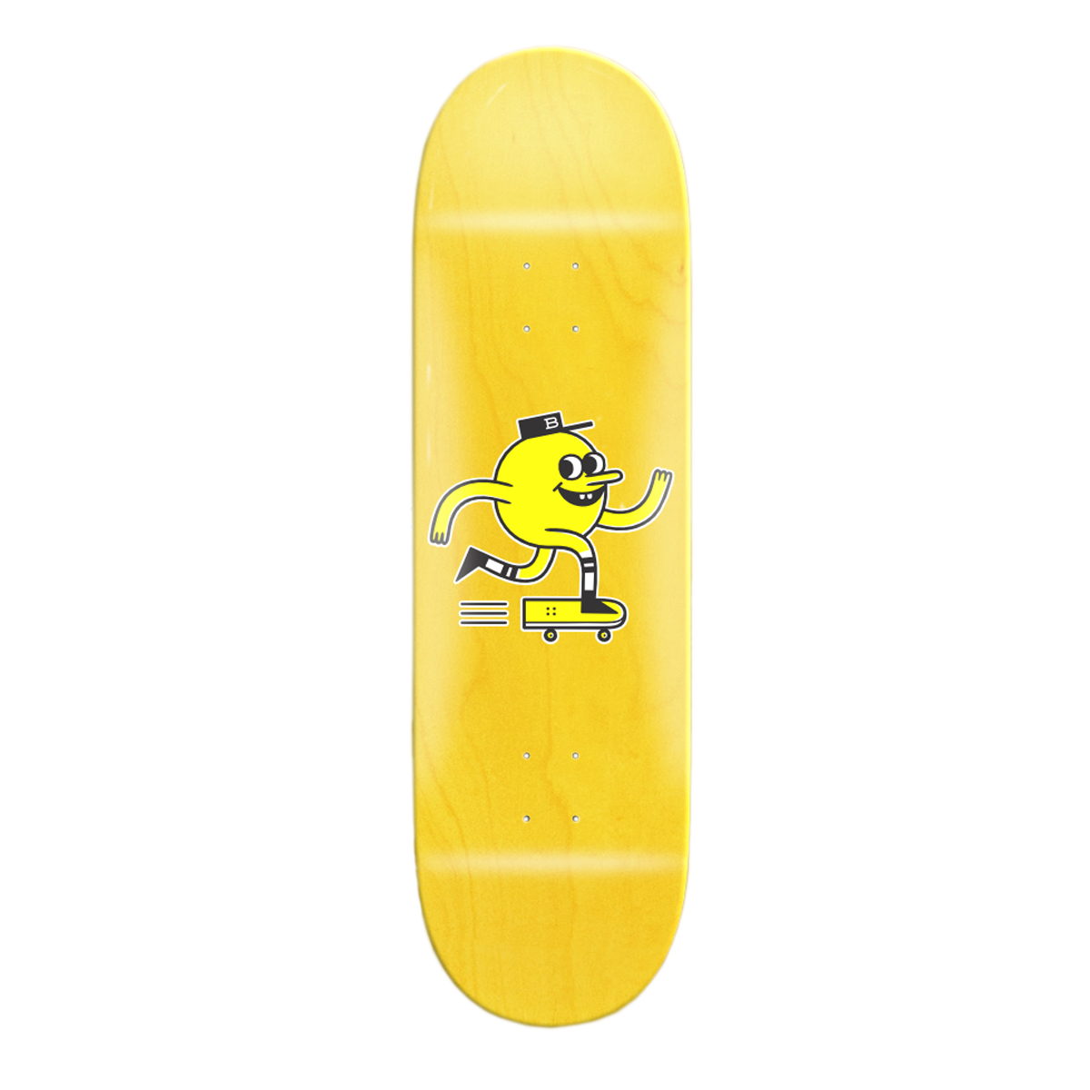 Blast Skates Skateboard Deck Mascot Logo 8.375" (OG yellow stain)