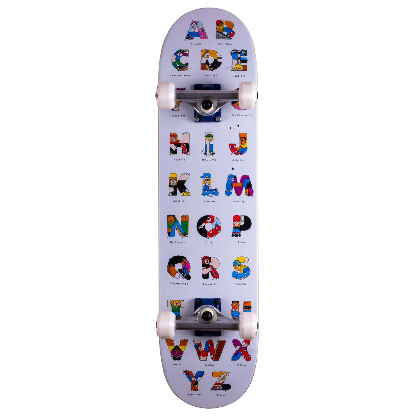 Inpeddo x The Dudes Skateboard Komplettboard Premium ABC 7.75" (white)