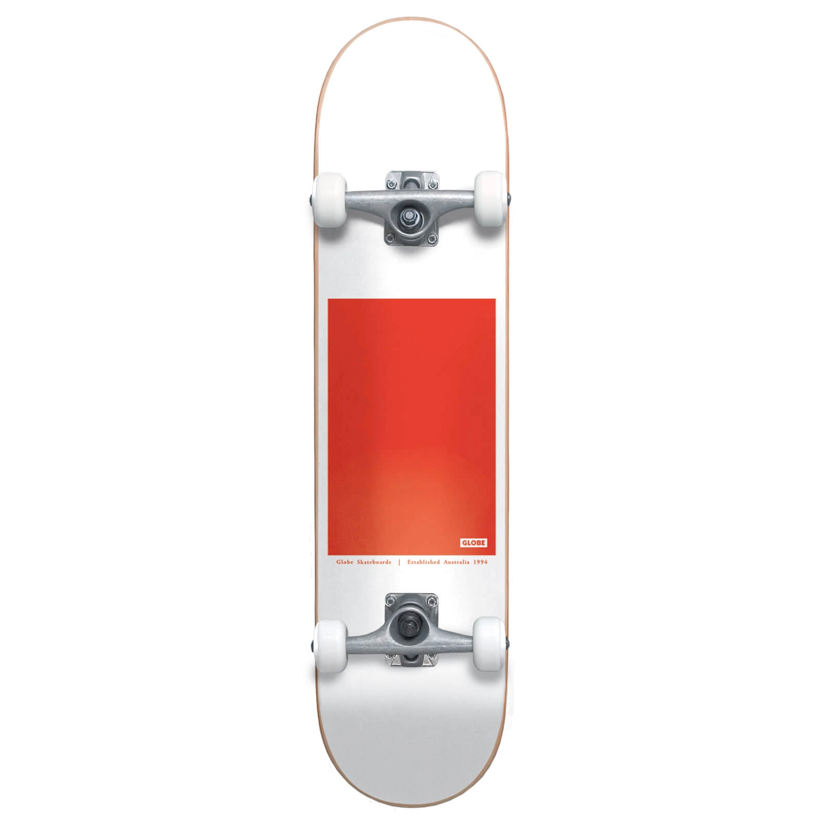 Globe Skateboard Komplettboard G0 Block Serif 8.0 (white red)