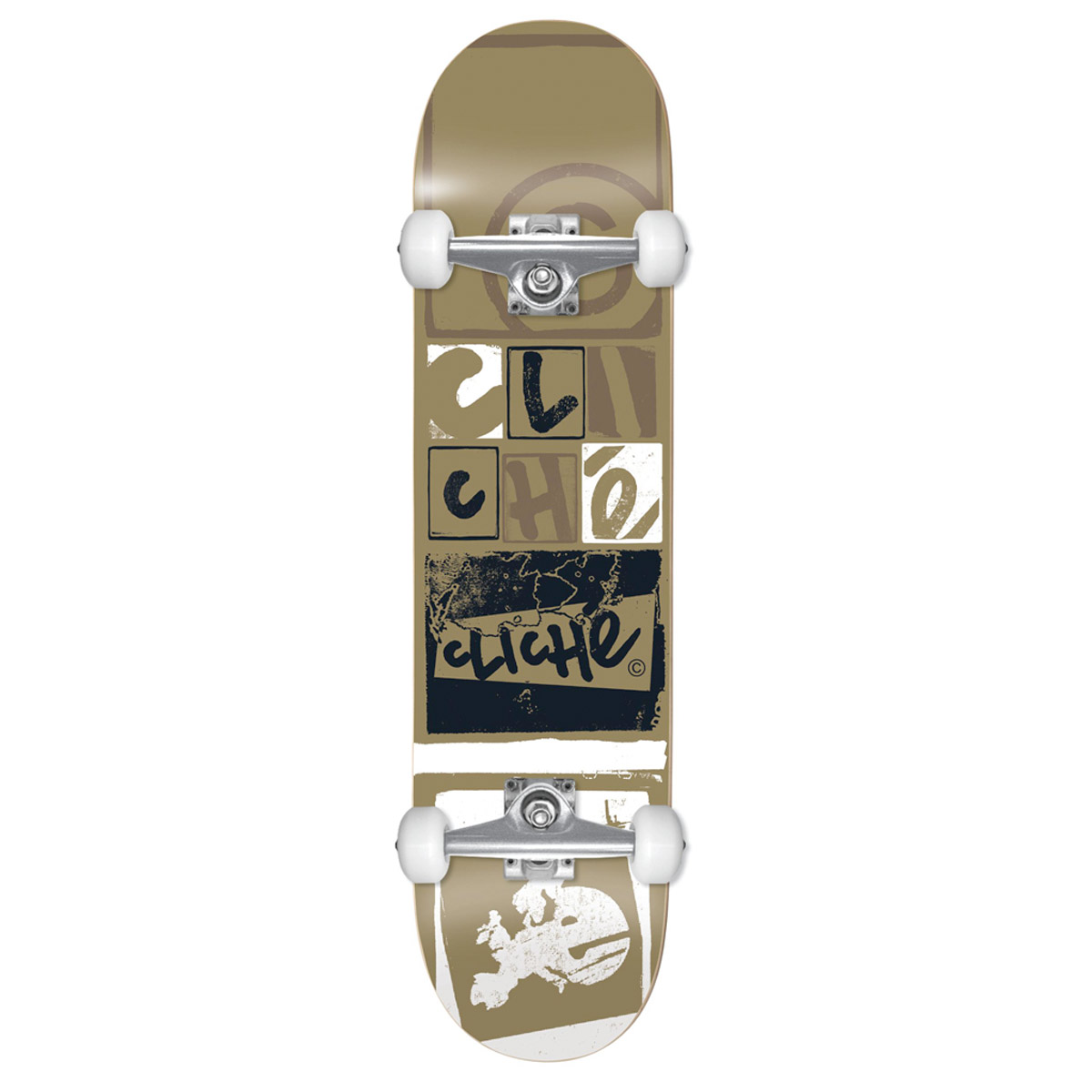 Cliché Skateboard Komplettboard Letter Press 7.75" (gold)