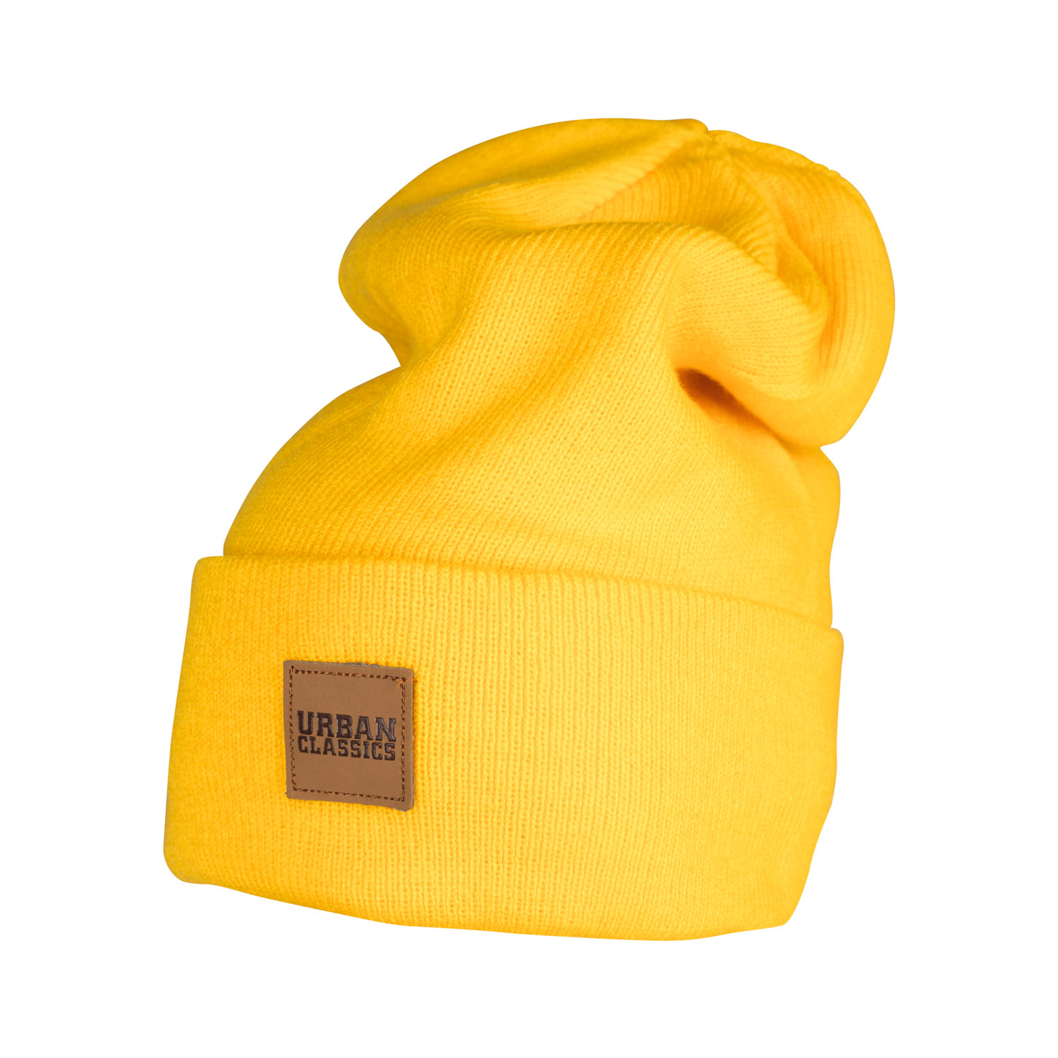 Urban Classics Beanie Synthetic Leatherpatch Long (chrome yellow)