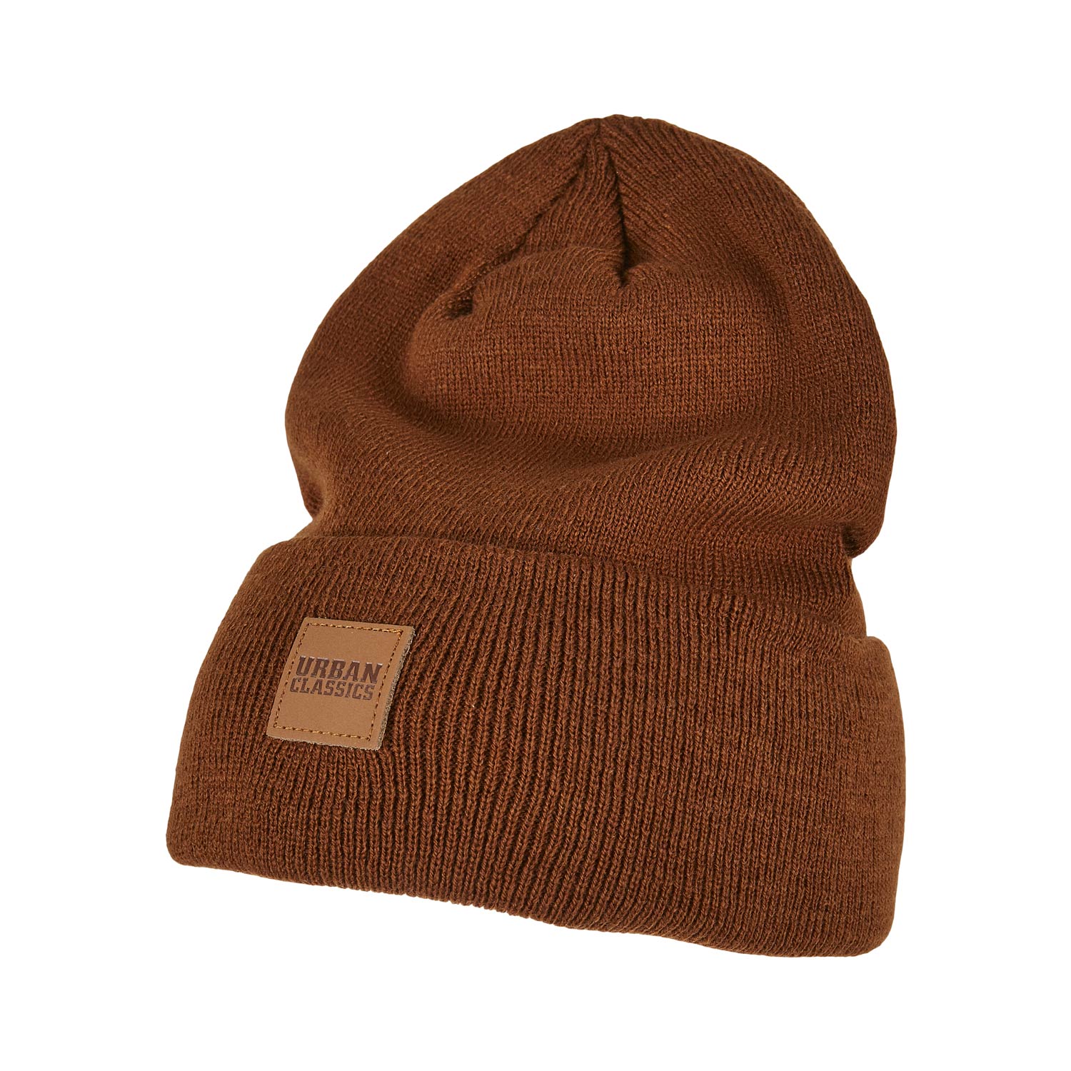 Urban Classics Beanie Synthetic Leatherpatch Long (toffee)