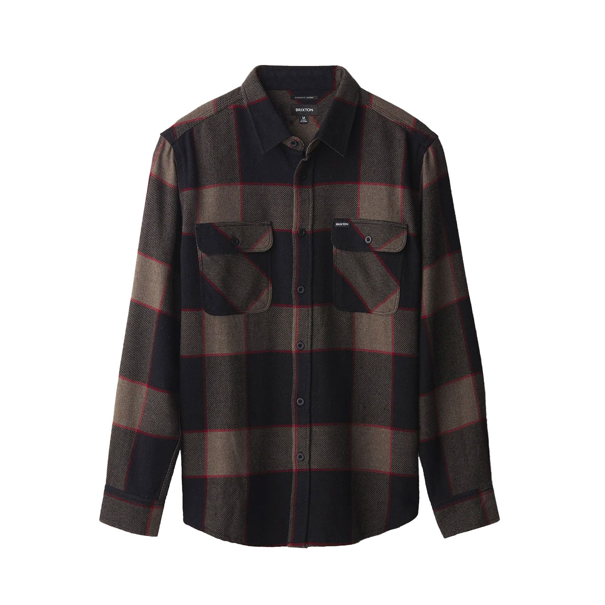 Brixton Hemd Bowery L/S Flannel (heather grey charcoal)